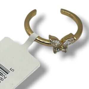 NEW Giani Bernini Butterfly Toe Ring Cubic Zirconia 18K Gold / Sterling Silver